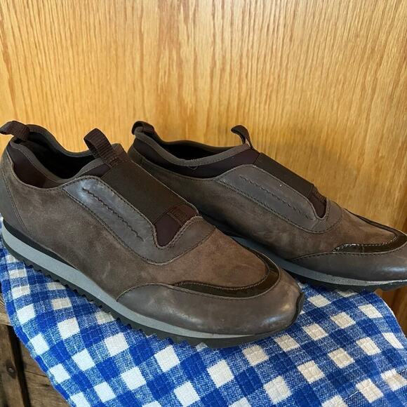 RAPHAEL brown soft leather and suede, women's size 8-8.5 - Picture 3 of 8